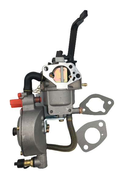 Three fuel carburetor converts Briggs Stratton S6500 to a Tri fuel generator